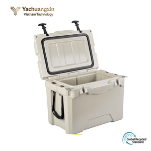 Glacière carrée en PE rotomoulé pour pêche en extérieur, avec roues et porte-bouteilles, capacité 75qt, maintien de la glace pendant 5 jours - Product Image 4