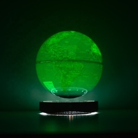 Globo Terráqueo Flotante Magnético de 8 Pulgadas 20 cm con Luces LED RGB, Lámpara Educativa Iluminada para el Aprendizaje de Niños