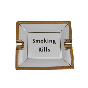 Portacenere per sigaro rettangolo di lusso personalizzato 2 posti posacenere in porcellana piatto da fumo in ceramica con Logo personalizzato posacenere per sigari - Product Image 1