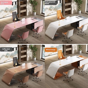 โต๊ะทำงานผู้บริหารรูปตัวแอล ดีไซน์ทันสมัย เรียบง่าย ขยายได้ ผลิตจากเมลามีน คุณภาพดี ปลอดภัยต่อสุขภาพ สำหรับซีอีโอและผู้บริหารระดับสูง - Product Image 4