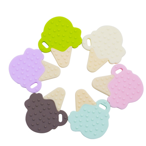 Colorful Ice Cream Shaped <b>Silicone</b> Teething Toys with Sprinkles Design Soft Chew Rings for Babies - Product Image 4