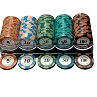 Jetons et puces de Mahjong en argile, emballage transparent en boîte – Idéal pour les salles de jeux, le Texas Hold'em et autres jeux