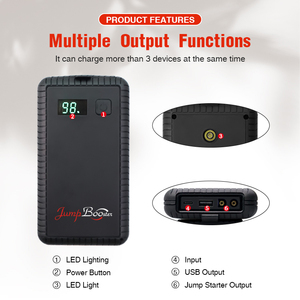 Jump Booster JP99C 12V Emergencia al aire libre 7200mAh Batería Booster Jump <span class=keywords><strong>Starter</strong></span> y Car Jump <span class=keywords><strong>Starter</strong></span> Power Bank Certificados CE - Product Image 3