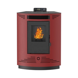 Mini estufa de esquina de 7KW, estufa de <span class=keywords><strong>pellets</strong></span> de leña de biomasa para interiores sin humo, estilo moderno con control remoto a la venta - Product Image 2
