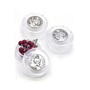 Boîte à chapelet miniature en plastique Santiago 1,8x3,6cm avec pièce métallique, emballage cadeau, boîte à bijoux, ensemble cadeau de tourisme culturel - Product Image 3
