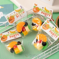 Mainan squishy piring buah, dim sum, mainan pelepas stres bertema jeruk dan pisang untuk anak-anak
