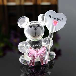 Figurines d'ours en cristal ornements cadeaux de baptême de bébé cadeaux pour garçon fille bébé douche et enfants Souvenirs d'<span class=keywords><strong>anniversaire</strong></span> - Product Image 3