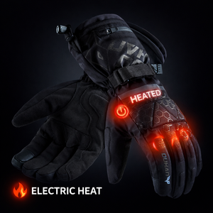 Guantes Calefactables con Batería Recargable, Guantes de Carreras con Calefacción Eléctrica, Guantes de Cuero para Motocicleta, Esquí y Nieve para Hombre y Mujer - Product Image 1