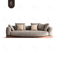 Juego de sofá diván para sala de estar de importación moderna italiana, sofá grande de prensa suave, sofá de esquina de tela de madera minimalista para muebles de Villa