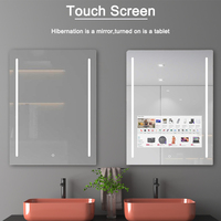 Miroir LED intelligent avec Android TV pour salle de bain, salon, hôtel, salle de sport, maquillage et habillage avec des fonctionnalités magiques