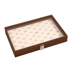 Convenient Wooden Jewelry <b>Box</b> With Lid Large Capacity Ring Display Case For Vintage <b>Earrings</b> Anti Oxidation Storage Organizer - Product Image 4