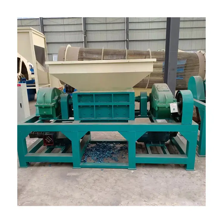 Máquina de trituração de madeira para paletes de plástico, máquina industrial de corte de pneus, eixo duplo, trituradora de madeira