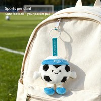 Porte-clés en peluche unisexe en forme de ballon de football, rembourré en coton PP, accessoire de voyage, pendentif, best-seller, vente en gros