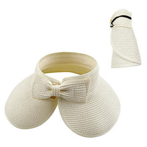 Sombrero de Sol de papel de verano para mujer, visera de playa de ala ancha plegable y ajustable, topless - Product Image 3