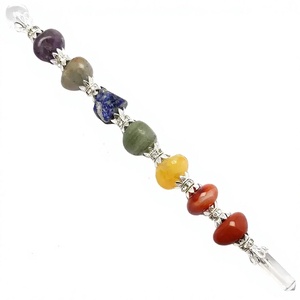 7 Chakra Natural Gemstone Tumble Stick Multi Stone Chakra Healing <b>Crystal</b> <b>Wand</b> for Meditation Reiki & Spiritual Energy - Product Image 4