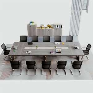 Mesa de reuniones การเจรจาธุรกิจห้องประชุมอุตสาหกรรมเฟอร์นิเจอร์สำนักงานห้องประชุมโต๊ะเขียนหนังสือโต๊ะประชุมเจรจา - Product Image 1