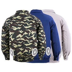 مجهز بمروحة تبريد ملابس للرجال 5 فولت/V جاكيت يعمل بمنفذ USB معطف مكيف الهواء للصيف درجة حرارة عالية للعمل في الهواء الطلق - Product Image 1