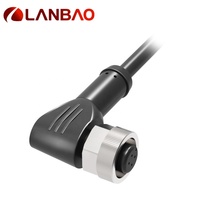 Connecteur d'assemblage mâle Lanbao M12 avec LED, câble de connecteur M12 (LED) 3P 4P