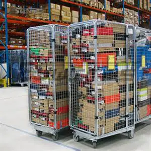 Nestable Metal depolama katlanabilir depo haddeleme kaynaklı tel örgü güvenlik konteyneri kafesi - Product Image 5