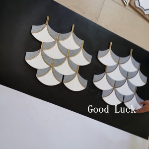 Nước máy bay phản lực Đá Cẩm Thạch kim loại khảm đá cẩm thạch sàn biên giới thiết kế trong vàng giọng - Product Image 6