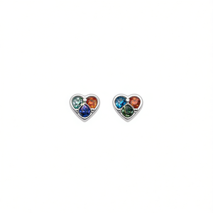 Boucles d'oreilles en forme de cœur avec cristaux de strass, sertissage clos, en alliage de zinc, bijoux unisexes mignons et tendance pour femmes et hommes - Product Image 1