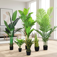 Arbre artificiel moderne pour jardin d'intérieur, palmier, bananier avec pot, agave réaliste en pot, olivier, verdure