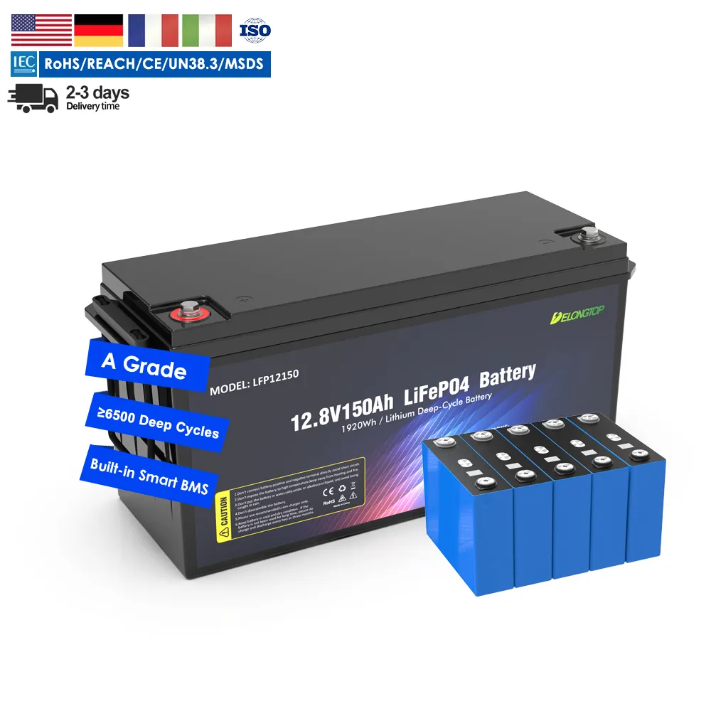 Baterai LiFePO4 12V 150Ah Sistem Cadangan UPS Baterai Isi Ulang Baterai LifePO4 12V