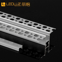 Profilé en aluminium encastré pour bande LED dans les cloisons sèches, pour éclairage linéaire commercial de plafond et de mur