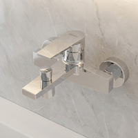 Robinet de douche mural thermostatique moderne de luxe en laiton poli noir avec mitigeur à poignée unique et cartouche céramique