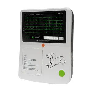 Electrocardiograma veterinario portátil (ecg), máquina de 12 Plomo para perro/gato, clínica, Hospital