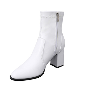 Tacco alto nero vera pelle scamosciata bianca moda nera <span class=keywords><strong>stivali</strong></span> in pelle di pelliccia sexy per donna <span class=keywords><strong>stivali</strong></span> da neve invernali da donna - Product Image 2