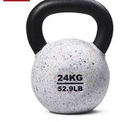 Kettlebell en caoutchouc recouvert de caoutchouc, personnalisable avec logo OEM Yunfa YFK006, écologique, durable, pour la musculation et le fitness.