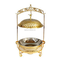 Chauffe-Plat Commercial de Luxe Suspendu Plaqué Or 8L – Ensemble Buffet pour Réceptions de Mariage et Événements de Noël