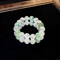 Bracelet en cristal de fluorite verte naturelle en forme de cube de sucre, nouveau style chinois, tendance virale, bracelet en cristal blanc, vente en gros