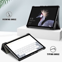 Étui pour clavier en cuir PU pour tablette Microsoft Surface Pro 7 Plus/7/6/5/4 12,3 pouces, protection d'écran pour Surface Pro 9/8/x