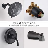 Aquacubic Robinet de douche mural en laiton noir multifonctionnel certifié UPC