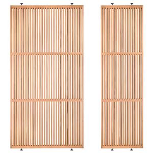 Slatted Room Divider Camel Color Laser Cut Easy Installation Screen For Home Office Partition - Product Image 2
