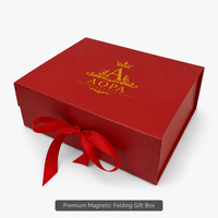 Boîtes rigides pliables à fermeture magnétique en papier d'art de luxe avec ruban, logo personnalisé, estampage à chaud doré pour emballage cadeau artisanal