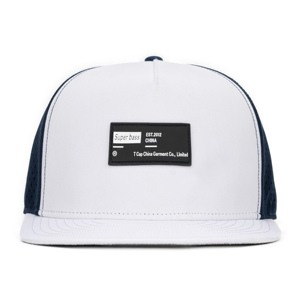 หมวกกอล์ฟกันน้ำแบบกำหนดเอง 5 แผ่น TCAP จีน พร้อมแผ่นยางติด  รุ่น Performance สีขาว - Product Image 6