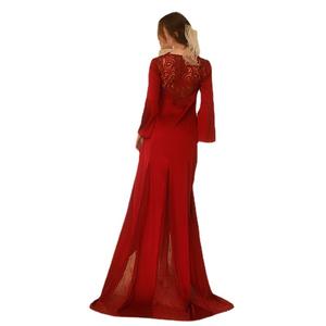 S8027F abito da cerimonia nuziale da donna coda di drago <span class=keywords><strong>Lale</strong></span> in raso elegante veste Sexy Pour Femme - Product Image 5