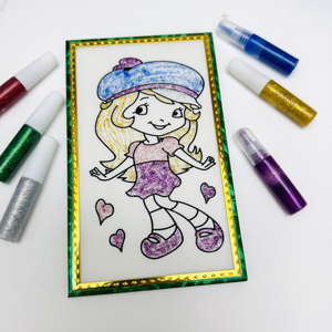 Vendita calda di arte creativa Goldem <span class=keywords><strong>pittura</strong></span> a polvere per bambini di colore della sabbia giocattolo di carta Set di <span class=keywords><strong>pittura</strong></span> con logo personalizzato - Product Image 6
