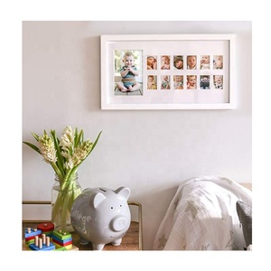 Venta caliente 10x17 madera blanca moderna niño niña mi primer año foto momentos conmemorativos bebé 12 meses recuerdo bebé marco de fotos - Product Image 4