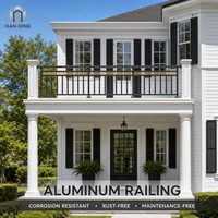 Système de balustrade en aluminium à prix d'usine, balustrade moderne en forme de U pour terrasse, jardin, villa, revêtement en poudre personnalisé, vente en gros