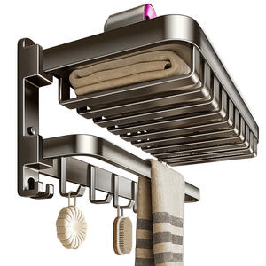 Toallero de pared Blue Vine con 4 barras, organizador y estante de almacenamiento para baño - Product Image 1