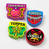 Autocollants en vinyle vintage de Noël découpés sur mesure, impression UV, imperméables, autocollants rétro pour les fêtes, pour l'emballage de cadeaux, bricolage