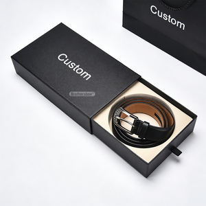 กล่องของขวัญแบบลิ้นชักทำมือ วัสดุหนังด้านแบบเป็นมิตรกับสิ่งแวดล้อม พร้อมริบบิ้น  รับทำโลโก้ตามสั่ง - Product Image 2