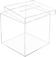 Boîte de présentation et de rangement sur mesure en acrylique transparent rectangulaire avec couvercle amovible