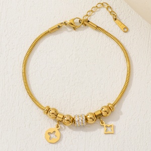 <span class=keywords><strong>Schmuk</strong></span> 18 Karat vergoldetes Glieder ketten armband Geometrischer Edelstahls chmuck Trendy Zircon Designer Damen Charm Armband für - Product Image 4