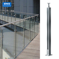 BNS Colonne de Balustrade Moderne en Acier Inoxydable pour Balcon, Couloir et Escalier, Poteaux de Balustrade, Main courantes, Diverses Spécifications