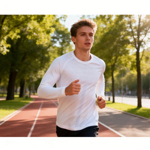 T-shirt de compression léger en polyester haute performance, respirant, à séchage rapide, pour la course à pied, athlétique, pour hommes, pour la salle de sport - Product Image 6